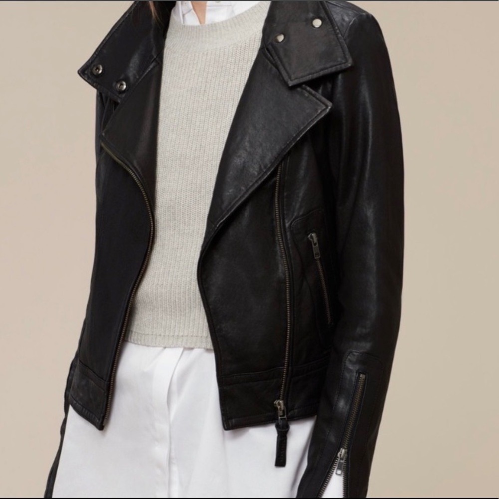 Black lamb skin leather Mackage by Aritzia.